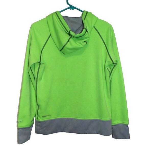 NIKE Therma-Fit green & gray 100% polyester pullover hoodie woman's size M - Picture 3 of 5